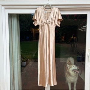 Birdy Grey gold satin Jesse dress